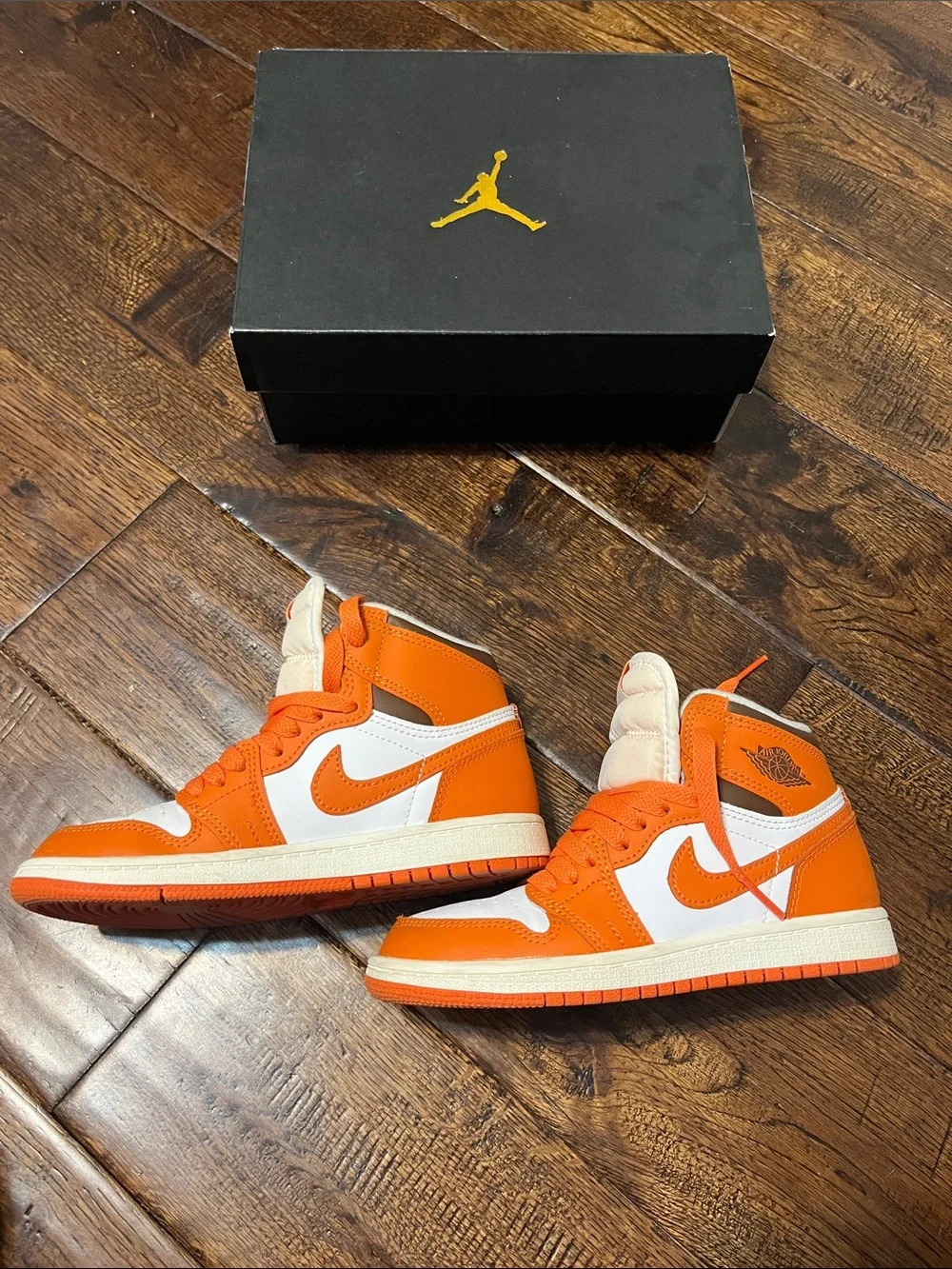 Nike Air Jordan 1 High Orange & White Basketball Sneakers
